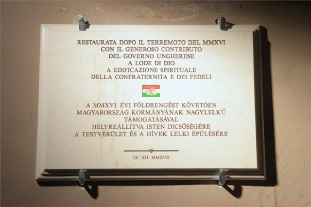 Felavatták a Magyarország segítségével helyreállított templomot a földrengés sújtotta Közép-Olaszországban