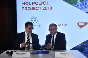 A Mol-csoport 1,2 milliárd euró összértékű szerződéseket írt alá a poliol üzeme építésére