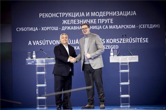 Orbán Viktor és Aleksandar Vucic szerb elnök Horgoson 