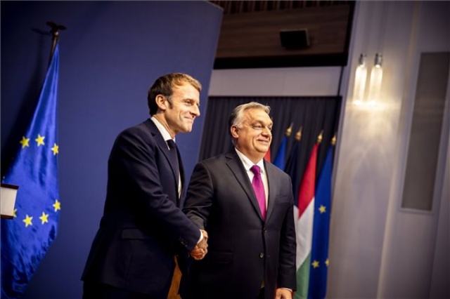 Orbán Viktor fogadta Emmanuel Macron francia elnököt 