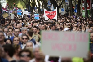 Választás 2018 - A választási eredménnyel elégedetlenek tüntetnek Budapesten