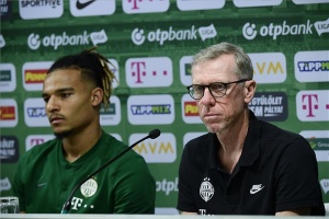 A Ferencváros sajtótájékoztatója a Slavia Praha elleni BL-mérkőzés előtt