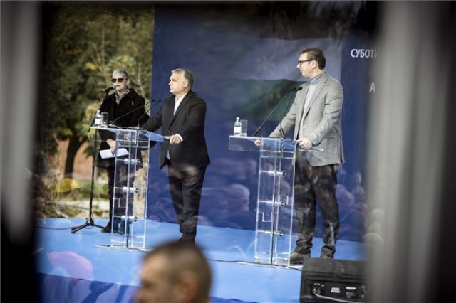 Orbán Viktor és Aleksandar Vucic szerb elnök Horgoson 