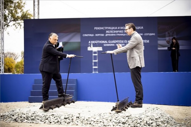 Orbán Viktor és Aleksandar Vucic szerb elnök Horgoson 