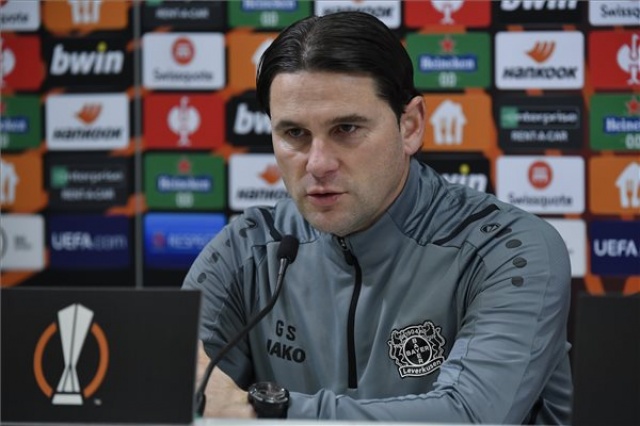 Európa-liga - A Bayer Leverkusen sajtótájékoztatója