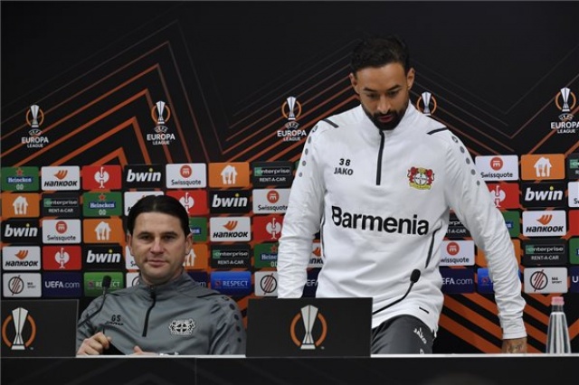 Európa-liga - A Bayer Leverkusen sajtótájékoztatója