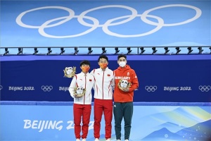 Peking 2022 - Gyorskorcsolya - Liu Shaoang bronzérmes 1000 méteren
