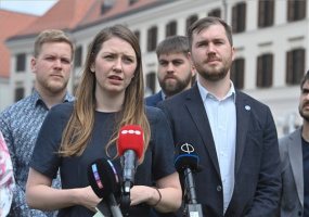 A Momentum sajtótájékoztatója Budapesten 