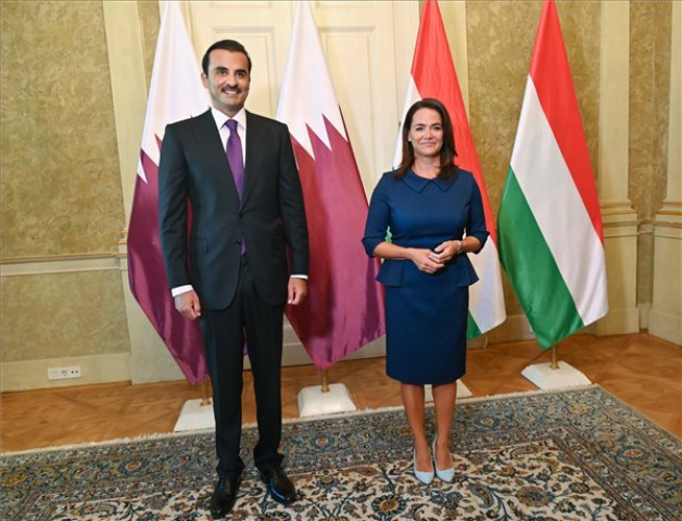 Novák Katalin fogadta a katari emírt
