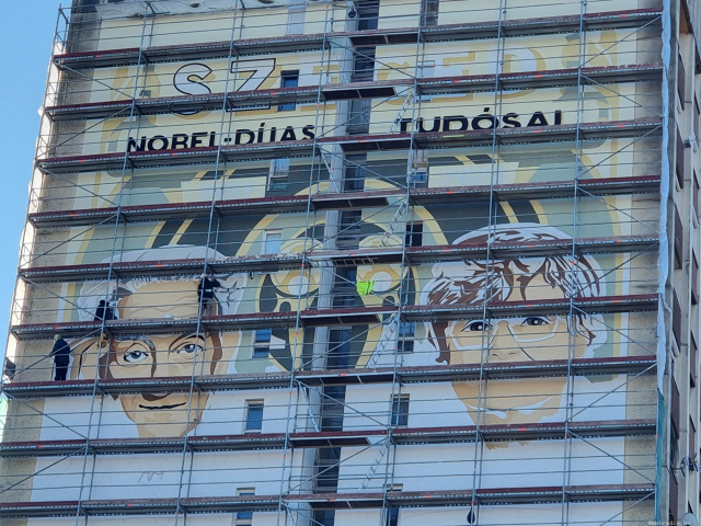 Nobel-díjasok falfestés
