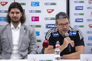 Férfi kézilabda olimpiai selejtező - A magyar válogatott sajtótájékoztatója