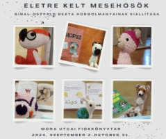 Horgolt mesekönyv figurák kiállítása
