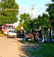 Felborult egy autó Hódmezővásárhelyen