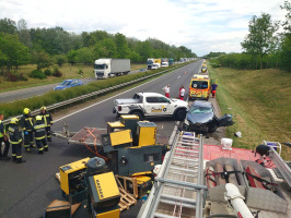 Baleset az M5-ös autópályán Ócsánál