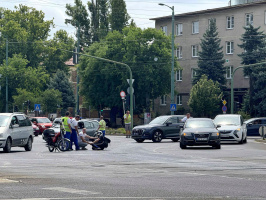 Motoros szenvedett balesetet a Rókusi körúti körforgalomban