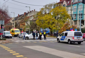 Baleset a Rózsa utca és a Csongrádi sgt. kereszteződésében