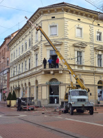 Kovácsoltvas erkélykorlát a Kárász utcán