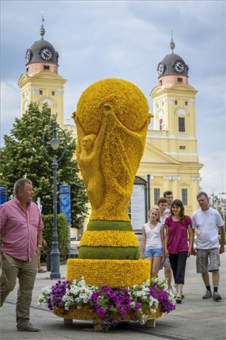 Vb-2014 - Virágból készült kupával tiszteleg Debrecen
