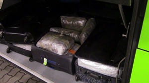 43 kg kábítószergyanús anyag került elő a busz gyomrából