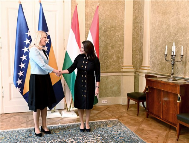 Novák Katalin fogadta Zeljka Cvijanovicot, Bosznia-Hercegovina Államelnökségének soros elnökét