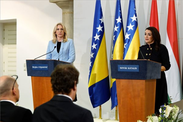 Novák Katalin fogadta Zeljka Cvijanovicot, Bosznia-Hercegovina Államelnökségének soros elnökét
