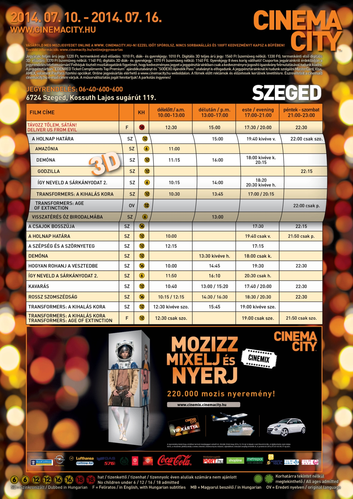 Cinema City Szeged Mozi Jegyárak